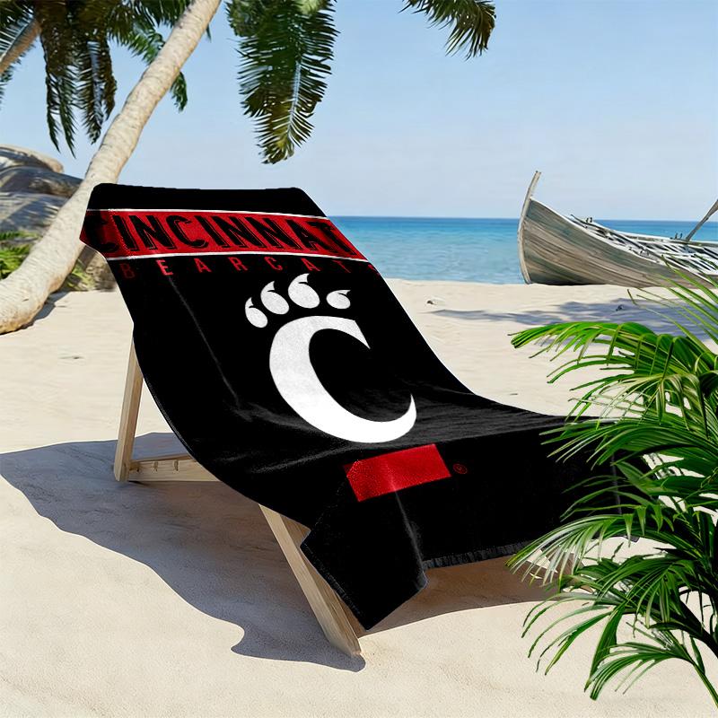 Cincinnati Bearcats Print Beach Towel, Large Soft Quick Dry Towel for Beach Camping Swimming