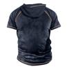 Men'S Printed T-Shirt Outdoor Street Short-Sleeved Hooded Button T-Shirt