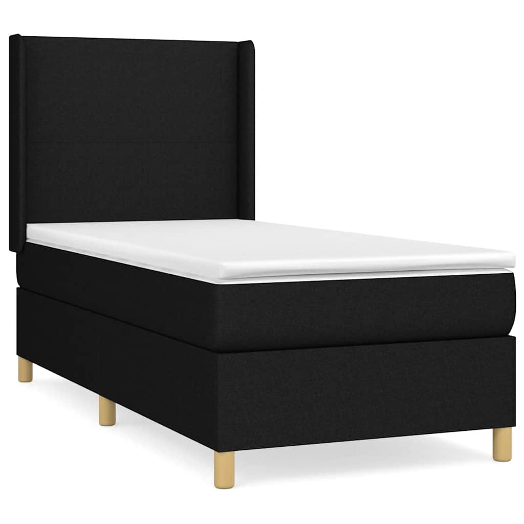Box Spring Bed with Mattress Black 80 x 200 cm Fabric