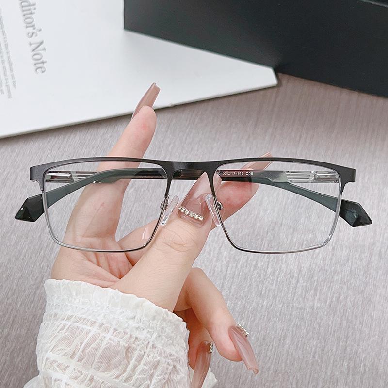 Men's Anti-Blue Light Square Metal Glasses Frame 6915 - Business Casual Style