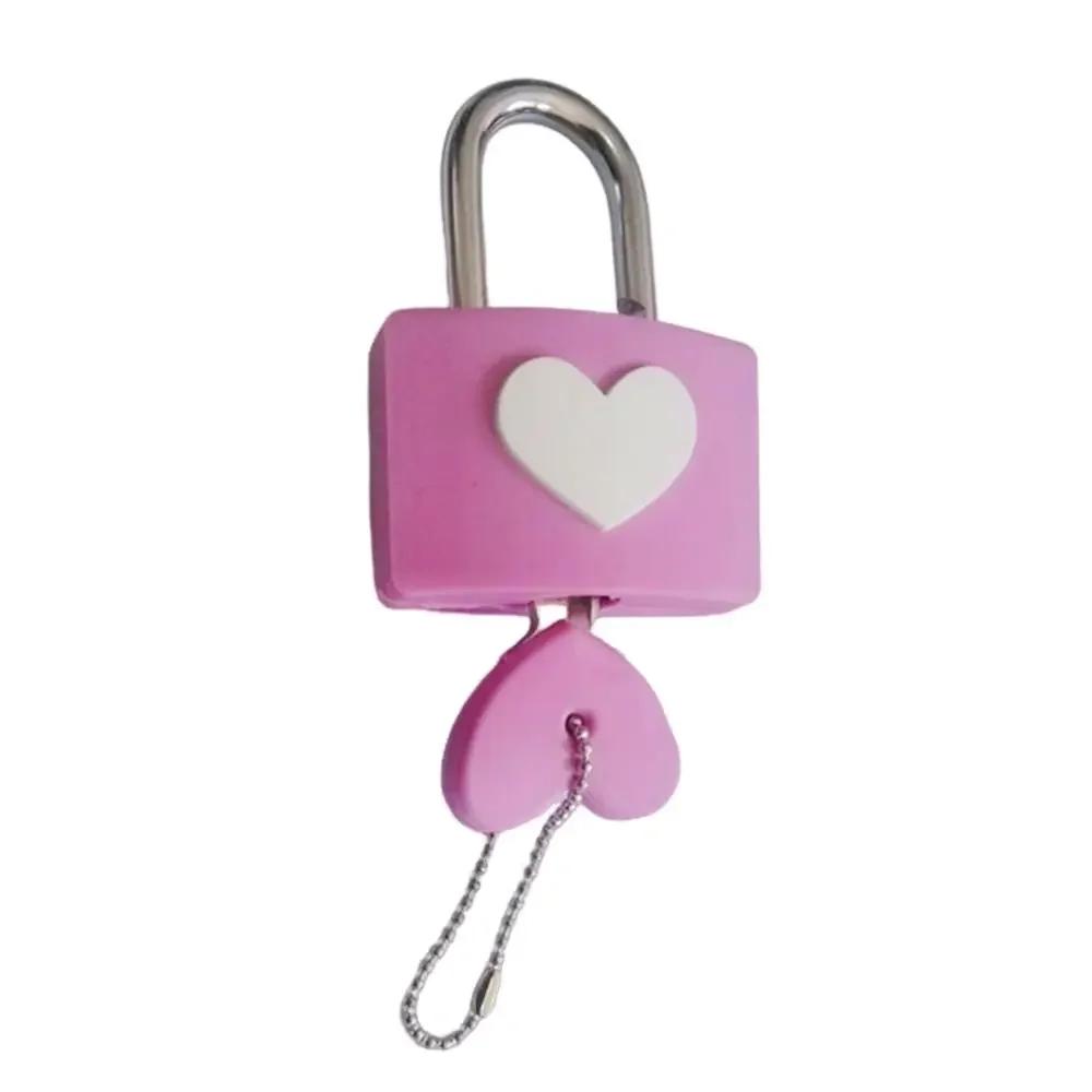 Colorful Heart-shaped Lock Anti-theft Rubber Sleeve Padlock Travel Luggage Suitcase Zipper Lock Portable Drawer Diary Lock