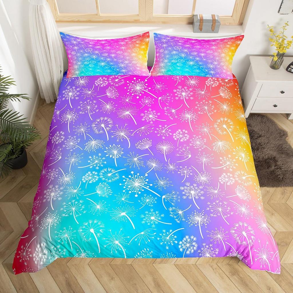 Comforter Dandelion Wild Daisy Botanical Bedding Set Cute Butterfly Comforter For Boys Girls Farmhouse