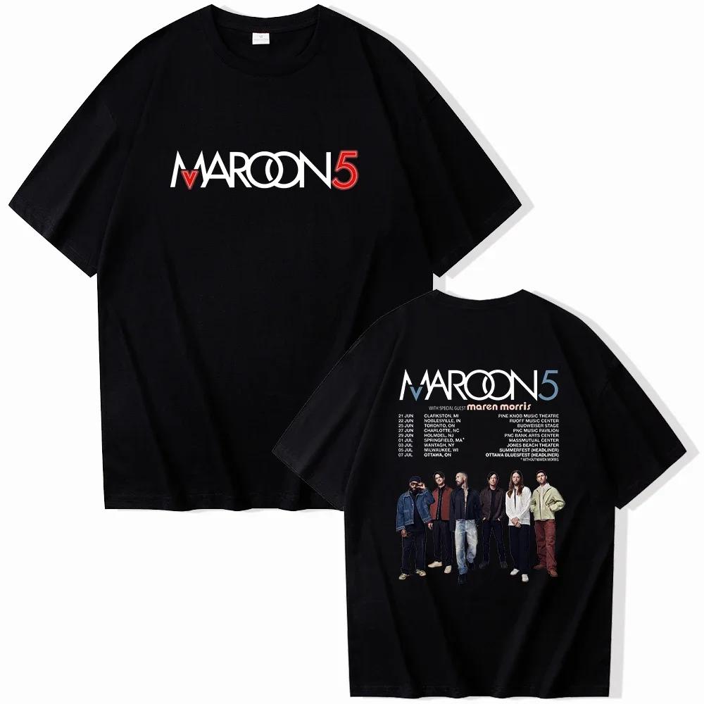 

Хлопковая футболка Maroon 5 с круглым вырезом и коротким рукавом Подарок для фанатов - Мужская летняя хлопковая футболка с принтом S разноцветный