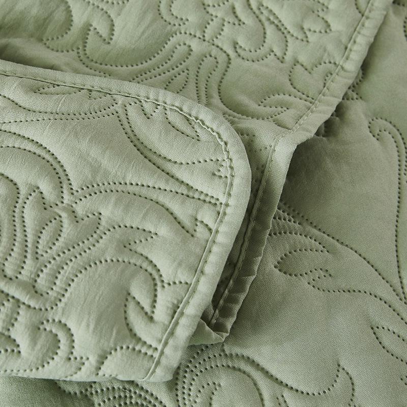 Washed Cotton Quilted Bedspread Set - 3-Piece Washable Coverlet Set, Breathable and Versatile
