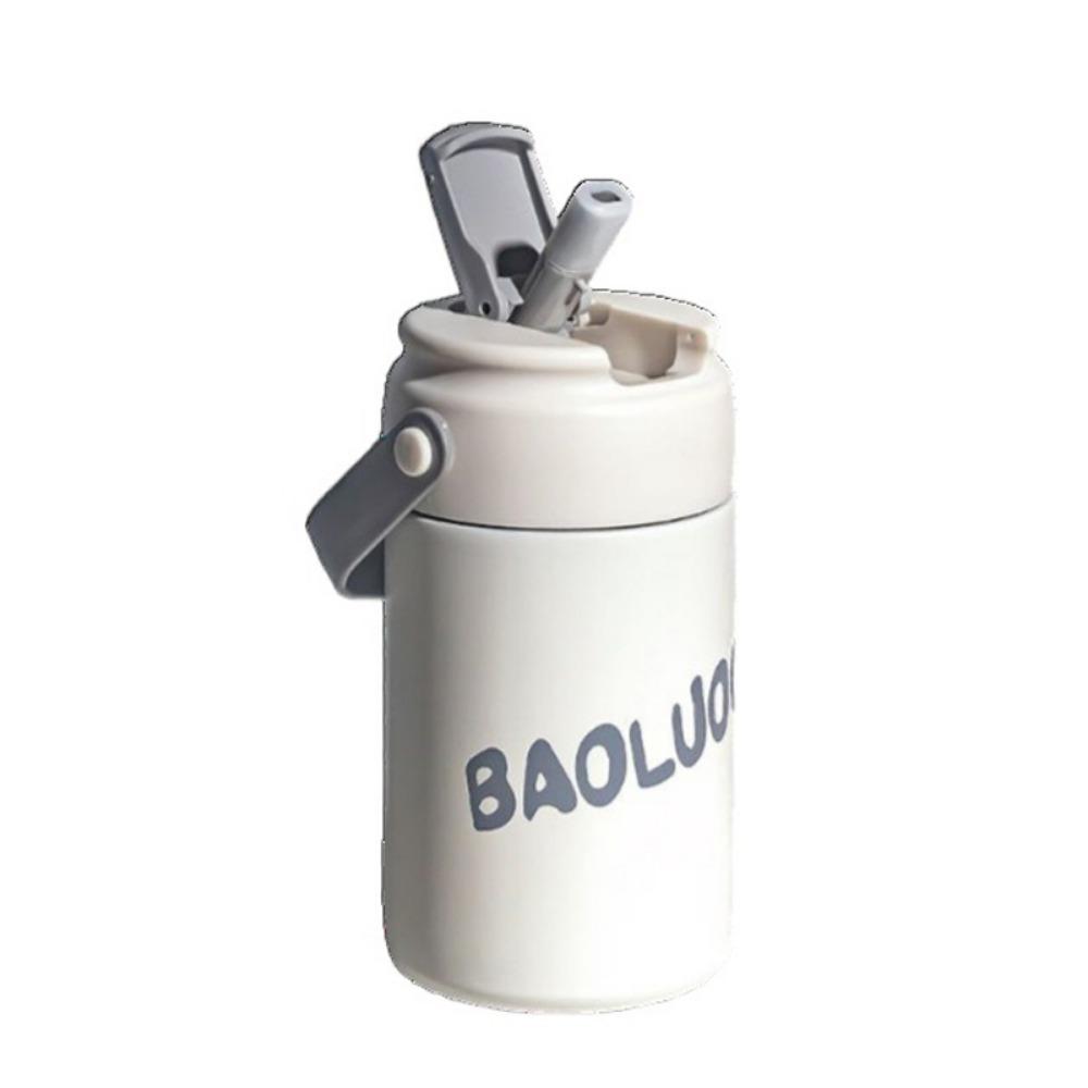 

Кружки с соломинкой большой вместимости, с термоизоляцией, отсоединяемая термоизолированная бутылка для воды, модный термос для дома 550ML белый