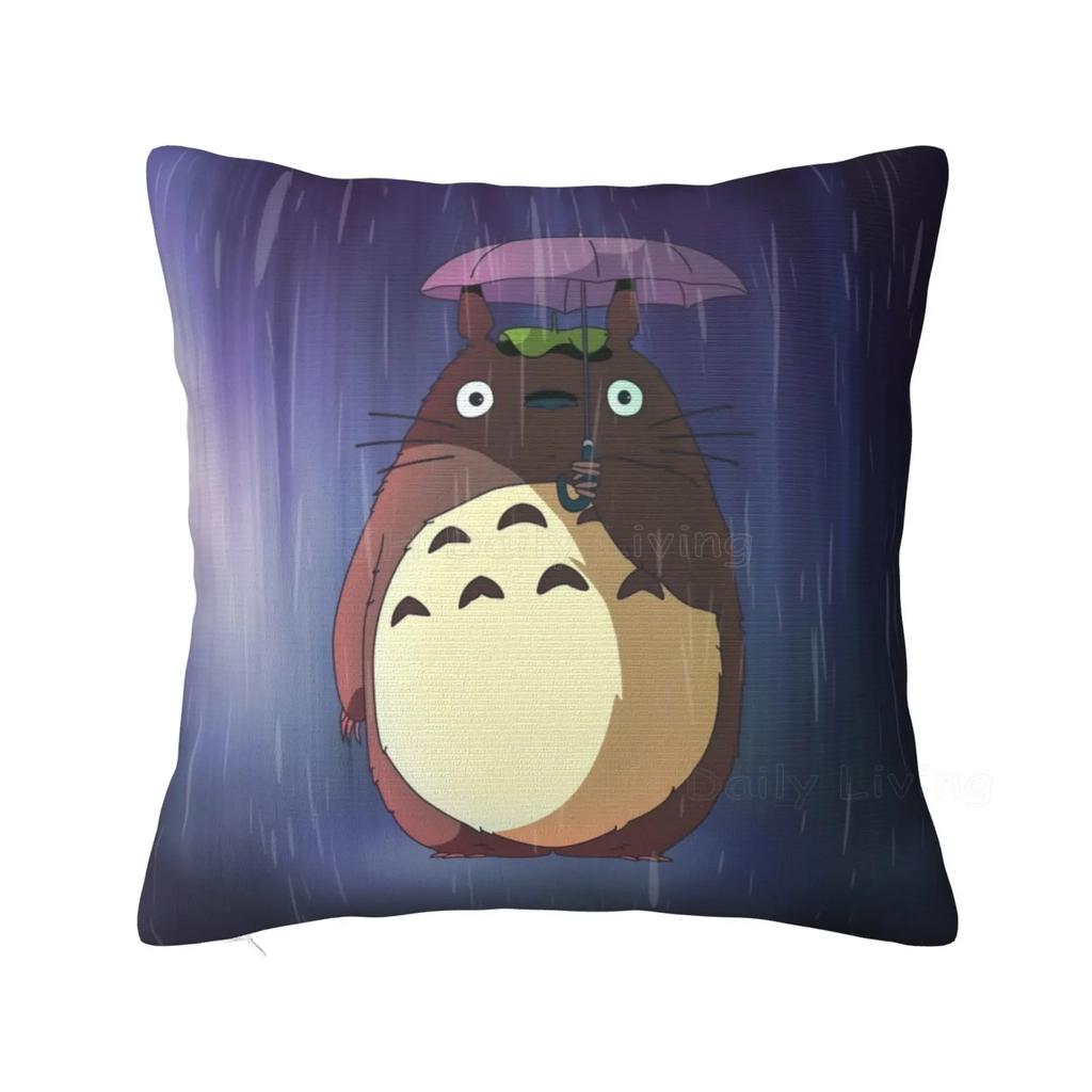 Personalized Cute Cartoon Anime Throw Pillow Case Cushion Cover Square Cotton Pillowcase for Home Bed Sofa Car Office 18x18 Inch