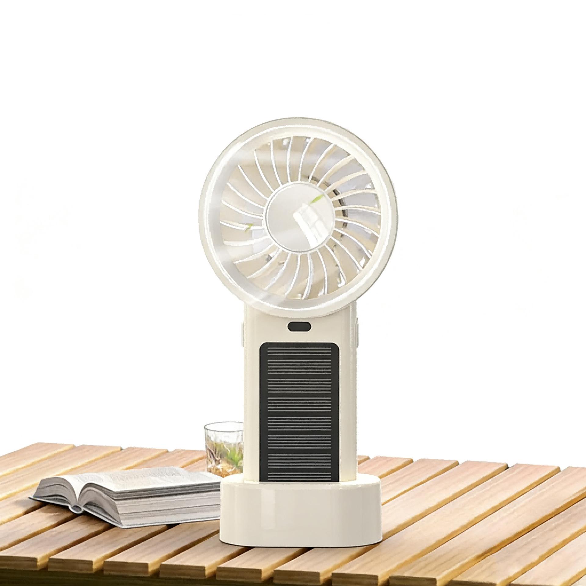 

N90s Solar-Powered Handheld/Desktop Fan with Five-Speed and Long Battery Life for Outdoor Cooling 180x86x47mm