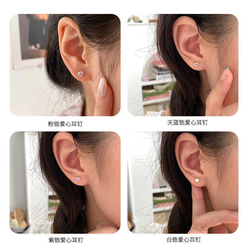 New 925 Silver Love Earrings Small Simple Style Charm Woman Earrings Birthday Party Gift for Friends Exquisite Jewelry