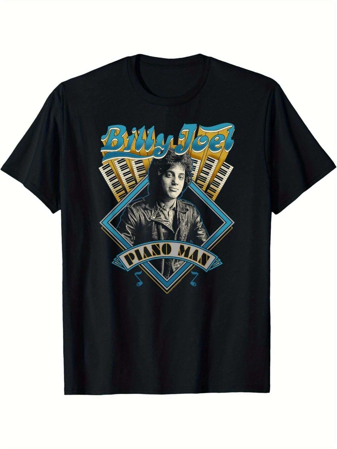 

Мужская футболка с графическим принтом Billy Joel Piano for Man - Мягкий 100% хлопок 180 г/м², приталенная, унисекс, с геометрическим музыкальным дизайном S