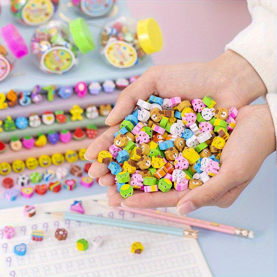 10-100pcs Cute Mini Erasers - Assorted Animal Fruit Etc Designs | Fun Classroom Prizes, Party Favors, School Supplies JXB