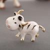Blucome Latest Lovely Milk Cow Shape Brooch Zircon Animal Jewelry for Children Collar Scarf Pins