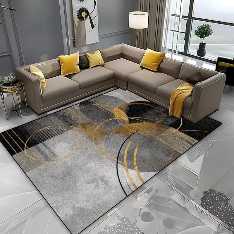 Nordic Geometric Abstraction Living Room Carpets Bedroom Plush Decoration Home Large Area Rugs Cloakroom Washable Mat for Floor