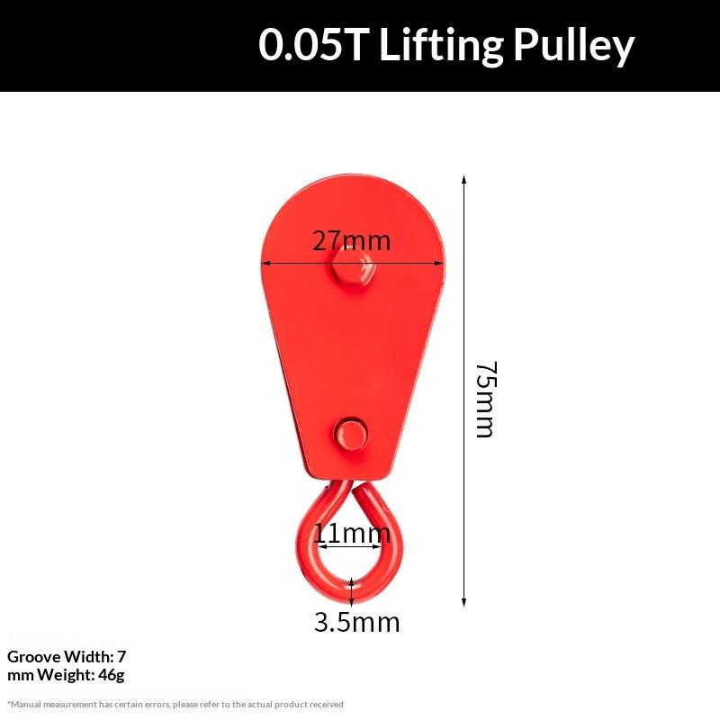 Heavy Duty Red Lifting Pulley High Load Capacity Light Weight Rust Resistant for Garage Workshop Goods Hoisting Work