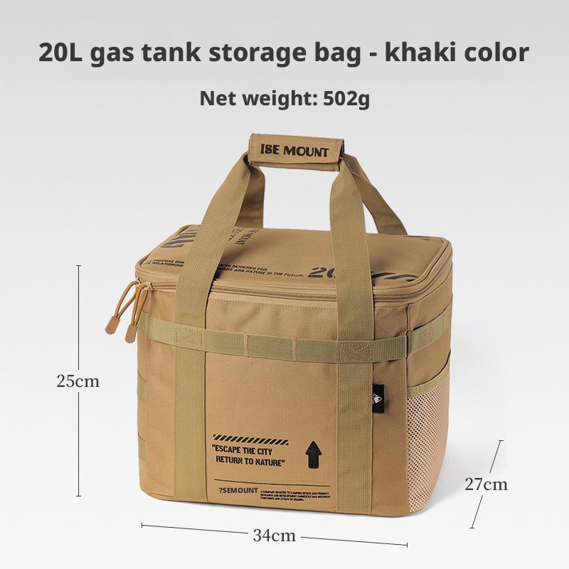 20L Oxford Large-Capacity Outdoor Storage Bag-Crashproof Canister Bag for Camping Cookware & Pot Sets Camping & Picnic Use