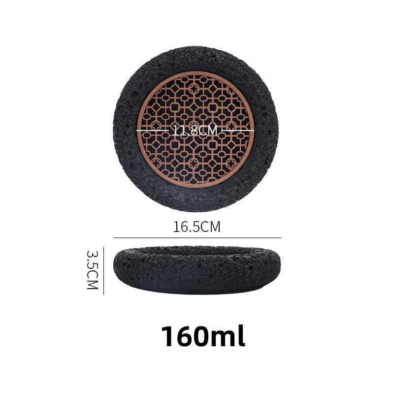 Black Cement Tableware Dinner Plate stone Sashimi sushi Disc Dry Ice Tray Plate Dessert Plates Dim Sum Dish Steak Plates Bowl
