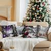 45X45Cm Christmas Tree Fireplace Pillowcase Bedroom Cushion Cover 100% Polyester Living Room Cushion Pillowcase Home Decor