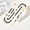 Religious Stainless Steel Virgin Mary Necklace Cross Pendant Colored Beads Chain Y-shaped Necklace for Women Pray Jewelry Gift