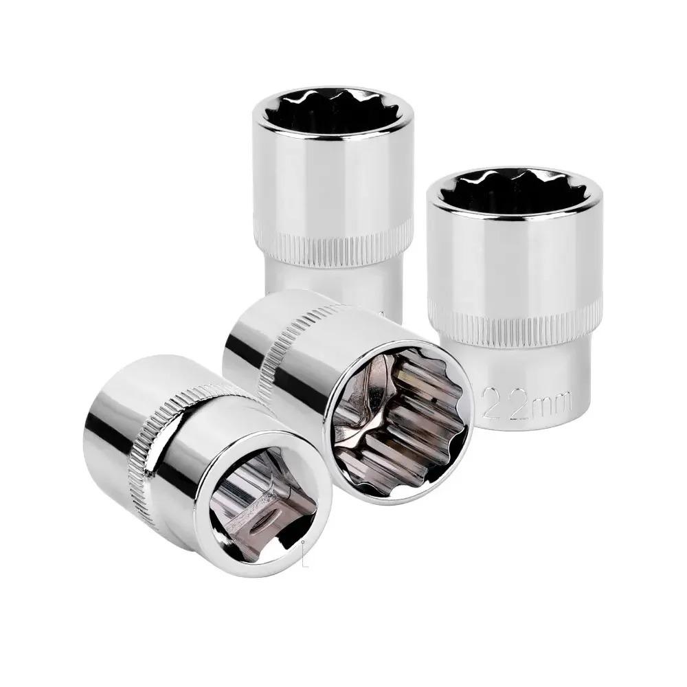 12 Point Short Socket Set Bit 1/2" Drive 8-32mm Ratchet Wrench 12 Tooth Socket Set for Car Auto Repair Hand Tool