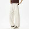 Spring and summer new European and American high black Tencel loose straight casual pants men's trendy pants