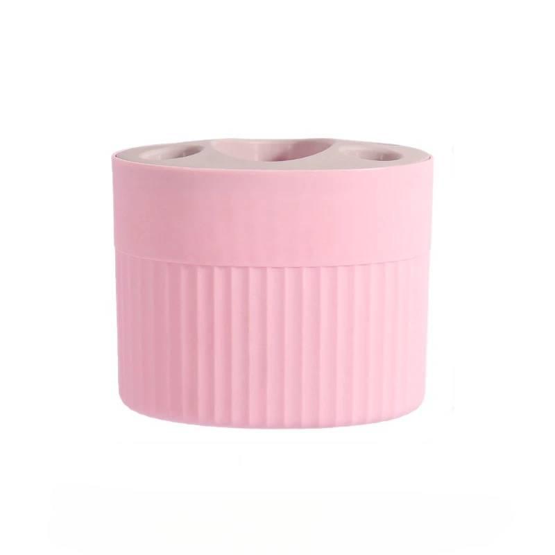 

Toothbrush Holder Bathroom Organizer Countertop Stand Drainage Holes For Toothpaste Cup Razor Non Slip Plastic Keep Dry рожевий