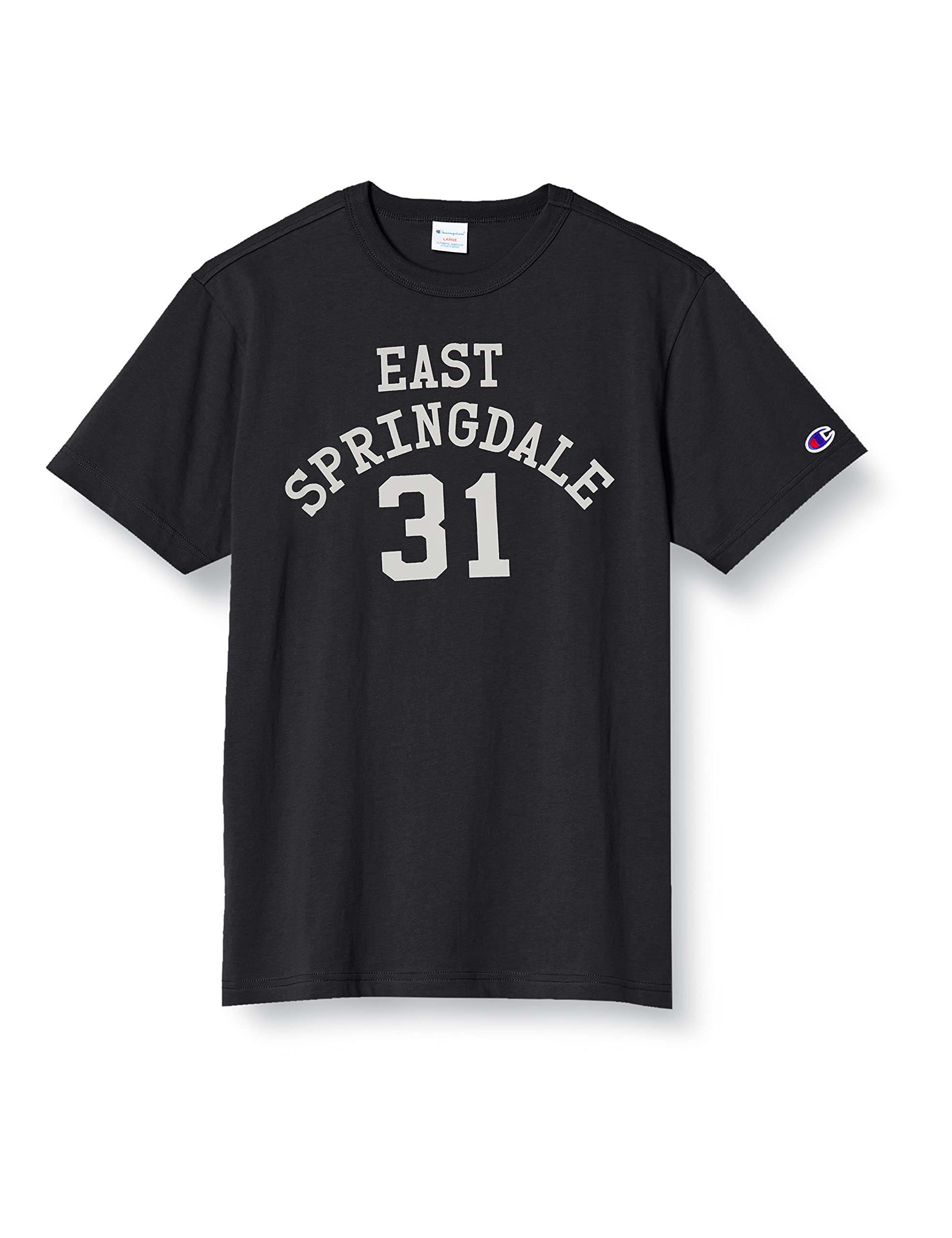 

Champion Short Sleeve Cotton Size L Men s C3-U311 T-Shirt, USA, Basic, Black, чёрный