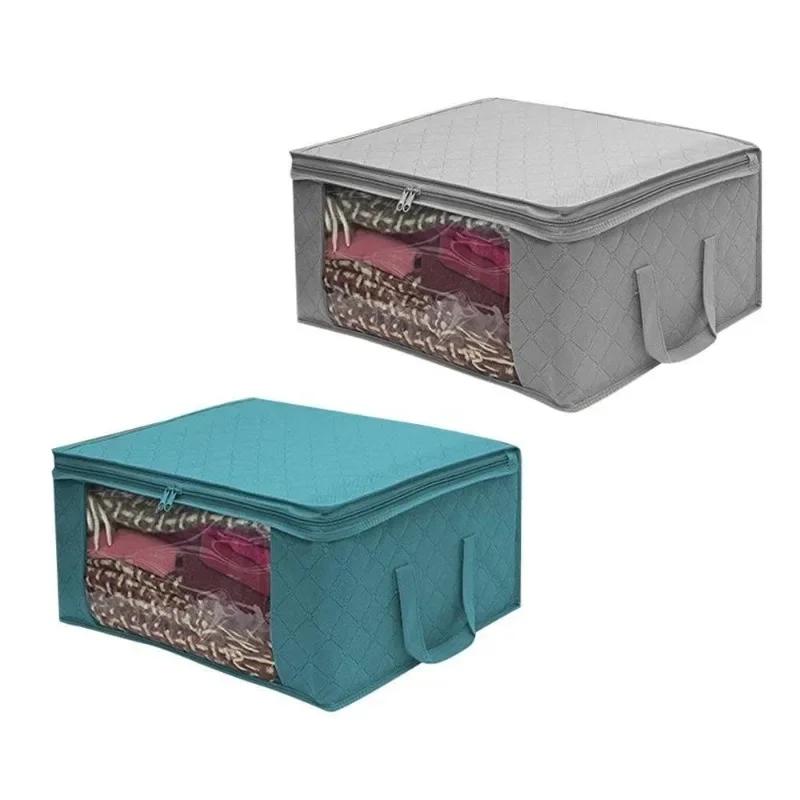 Non Woven Fabric Folding Clothes Storage Bag Clothes Collecting Case Toys Quilt Blanket Storage Organizer for Home