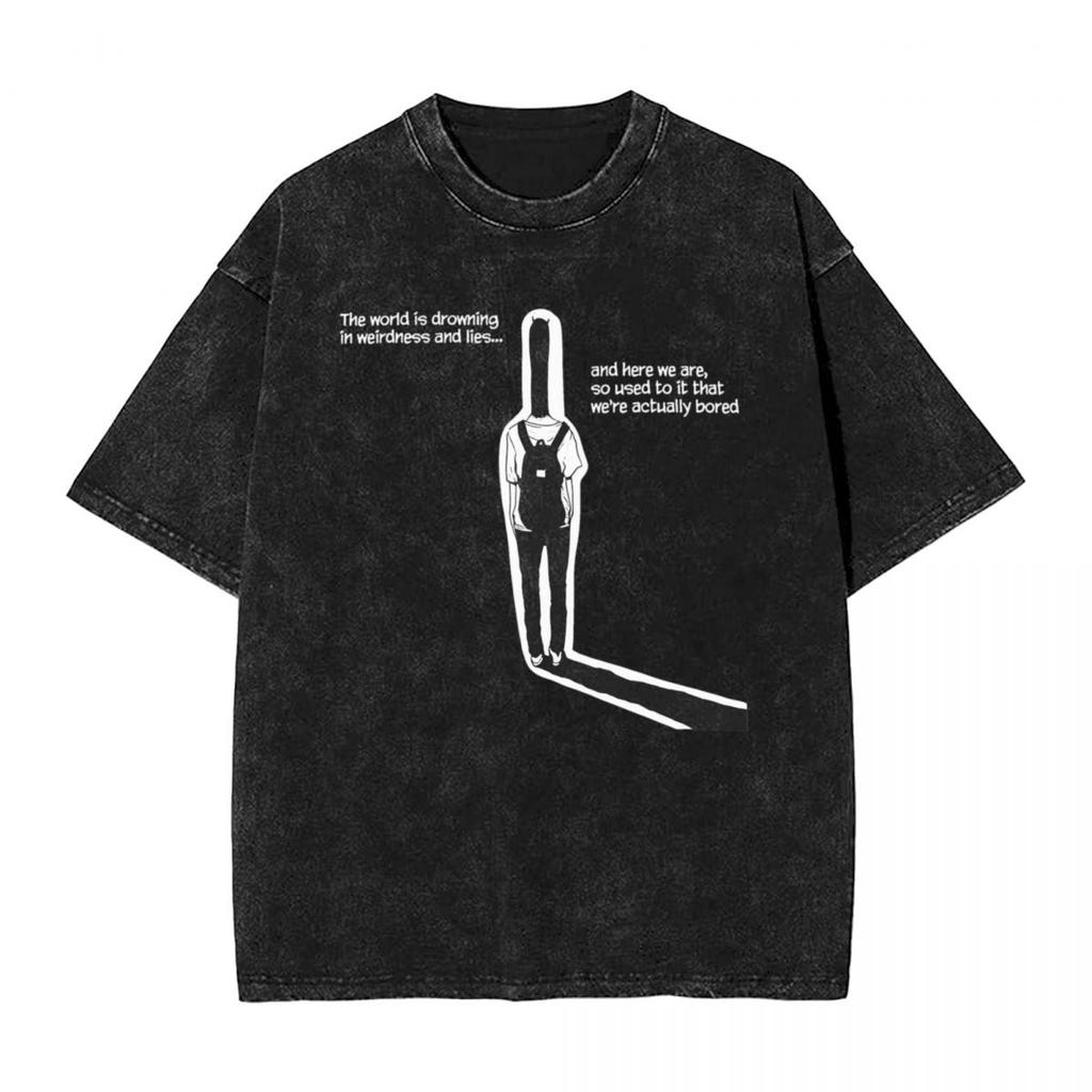 T-shirt Lavata Oyasumi Punpun Anime Giapponese T-shirt Oversize Buonanotte Punpun Streetwear Top Grafici Magliette Per Uomo Donna