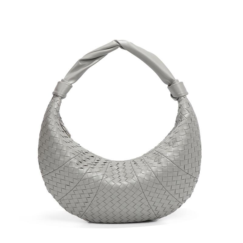 Woven Crescent-shaped Bag, Fashionable Hand-held Retro Dumpling Bag, Niche Single-shoulder Armpit Bag