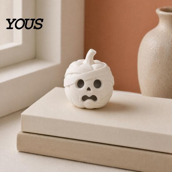 Exquisite Halloween Desktop Decorations 3D Printed Mummy Pumpkin Skull Figurine for Decorations, Versatile Showcase Display Statues with Funny