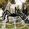 Realistische Spinnen-Requisite Halloween-Dekoration, Groß, Flauschig mit Roten Plüschtieraugen für Außenbereich, Innenbereich, Garten, Hausparty, Spukhaus-Dekor