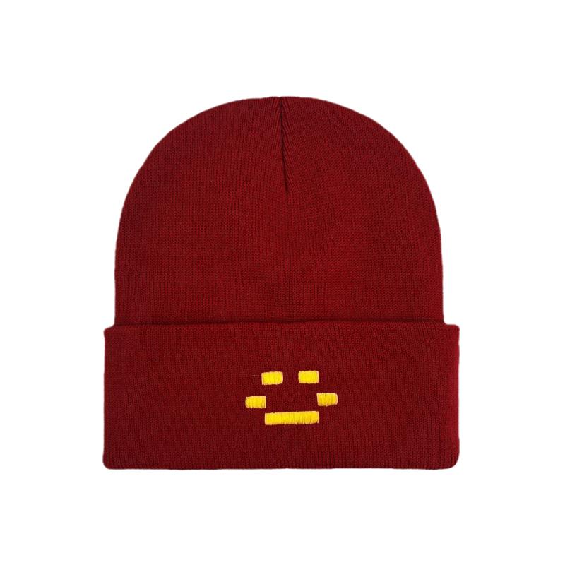 

Вышивка Женщины Мужчины Осень Зима Шапки Бини Готика Панк Хип-Хоп Улица Вязаные Шапки Боне Квакити Теплые Шапки Бини One Size бордовый