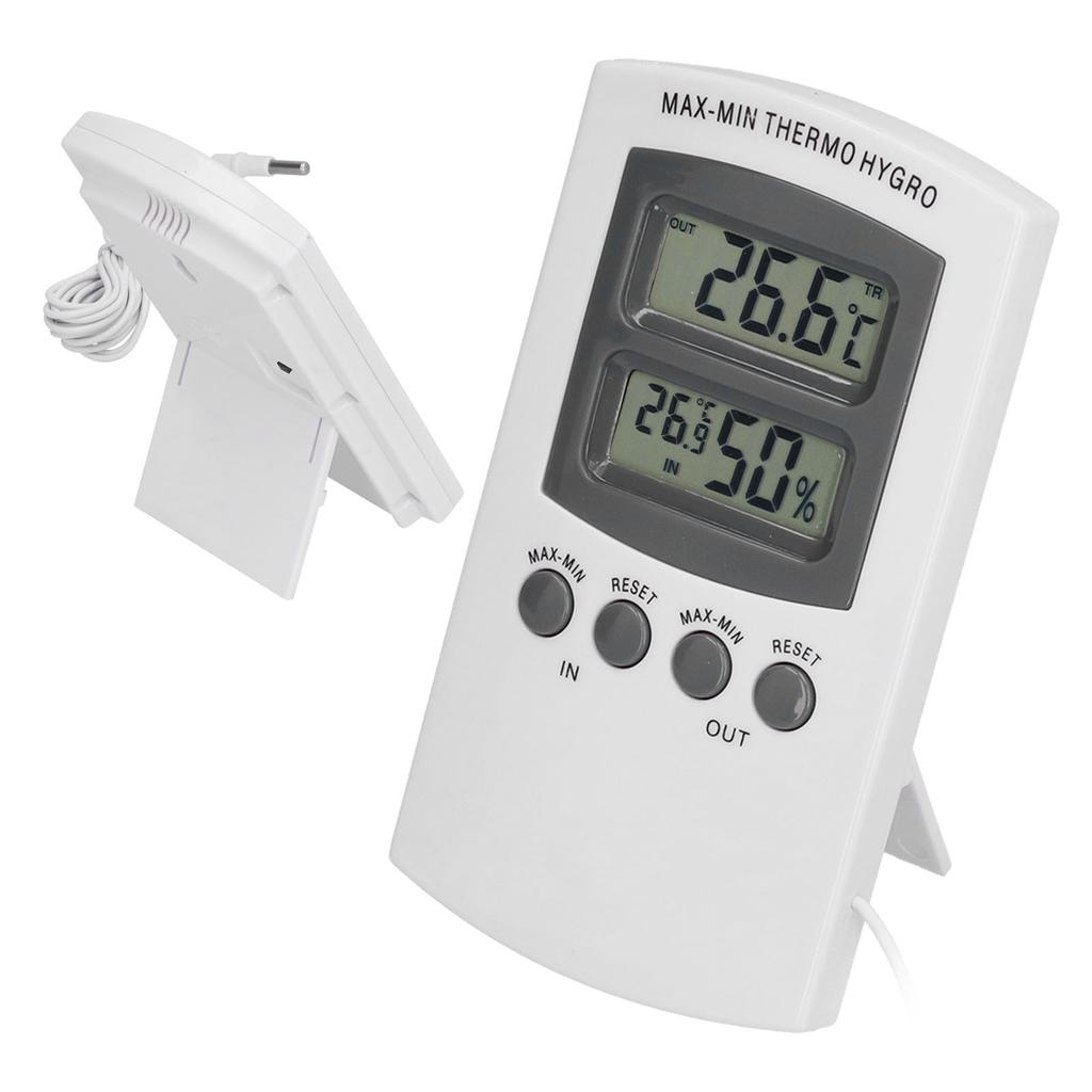 LCD Temperature and Humidity Monitor WallMountable Wired Flower Planting Hygrometer for Home
