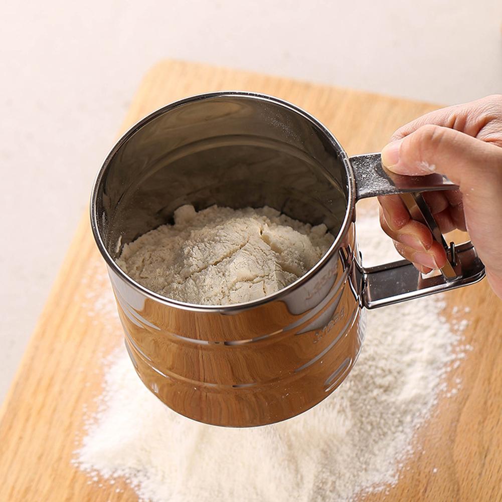 Stainless Steel Flour Sifter For Baking Powder Sugar Matcha Sifting Shaker Fine Mesh Flour Sifter Sieve Commercial-Grade Homemade Macarons