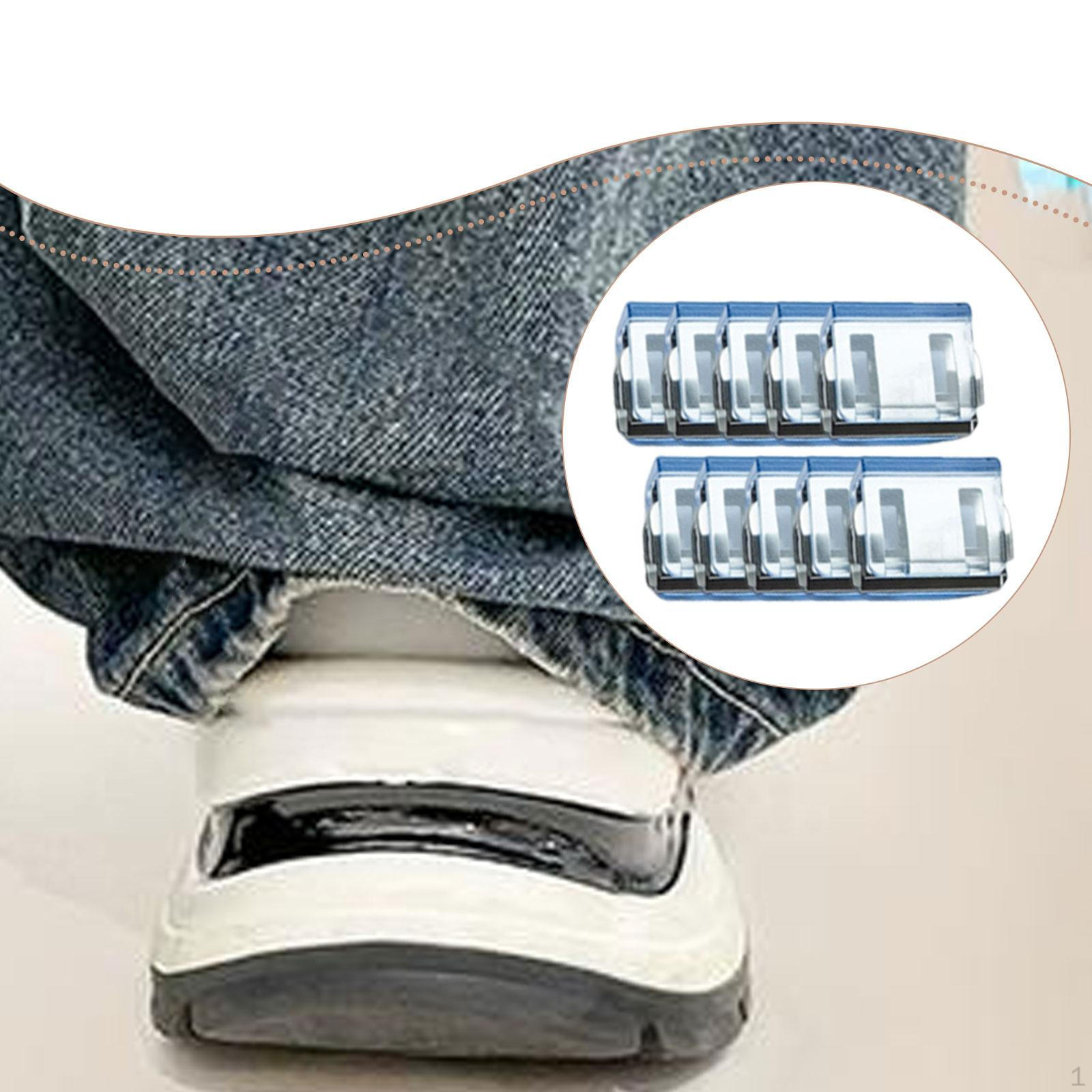 

10 Multipurpose, Practical, And Easy-to-install Trouser Hem Clips. Professional, Portable Blue Transparent