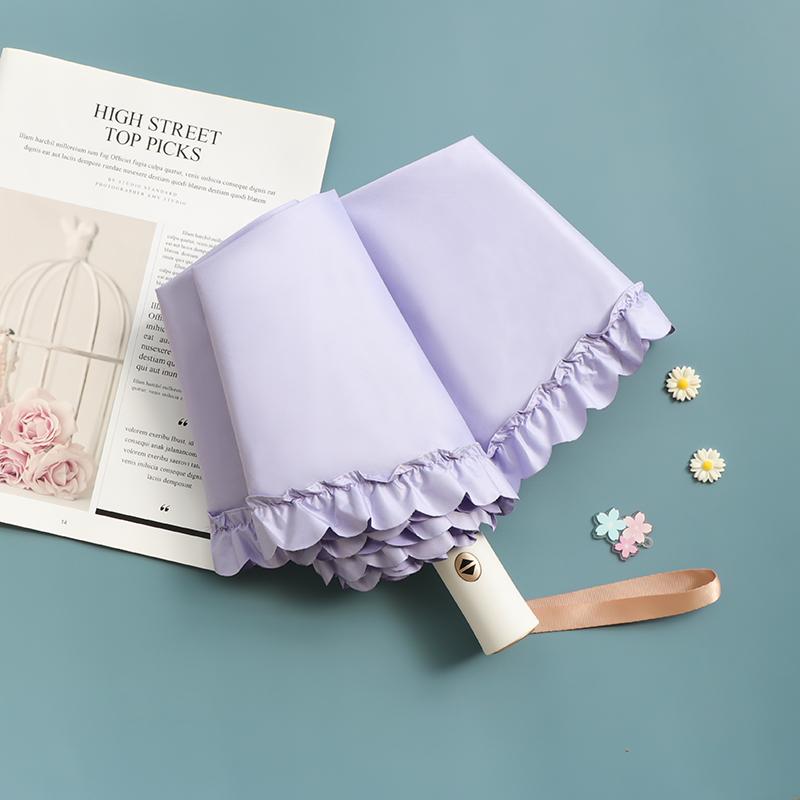 Portable  Fre Sle Five Umbrella Lace   Sunscreen Umbrella for Sunny And Rainy Days UV Protection Sunade