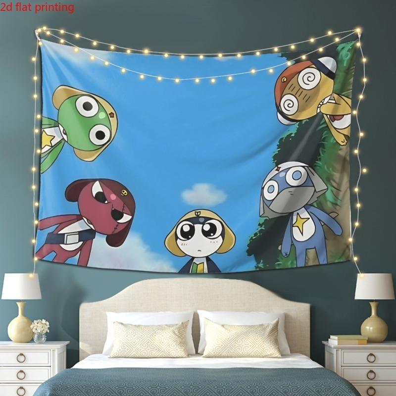 1pz S-Sgt. Arazzo da Parete Rana Keroro Gunso Carino Cartone Animato Anime Appeso a Parete Decorazione Estetica per Camera da Letto Stanza del Dormitorio Stanza Cutecore