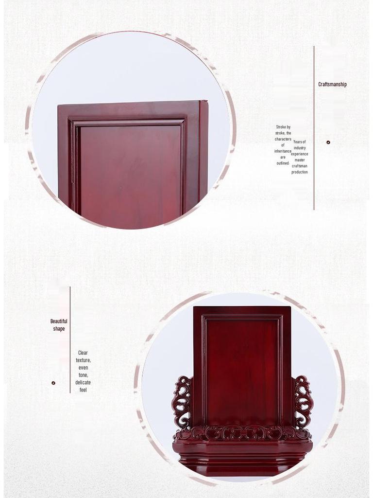 Solid Wood Ancestor Spirit Tablet for Home or Temple Engraving