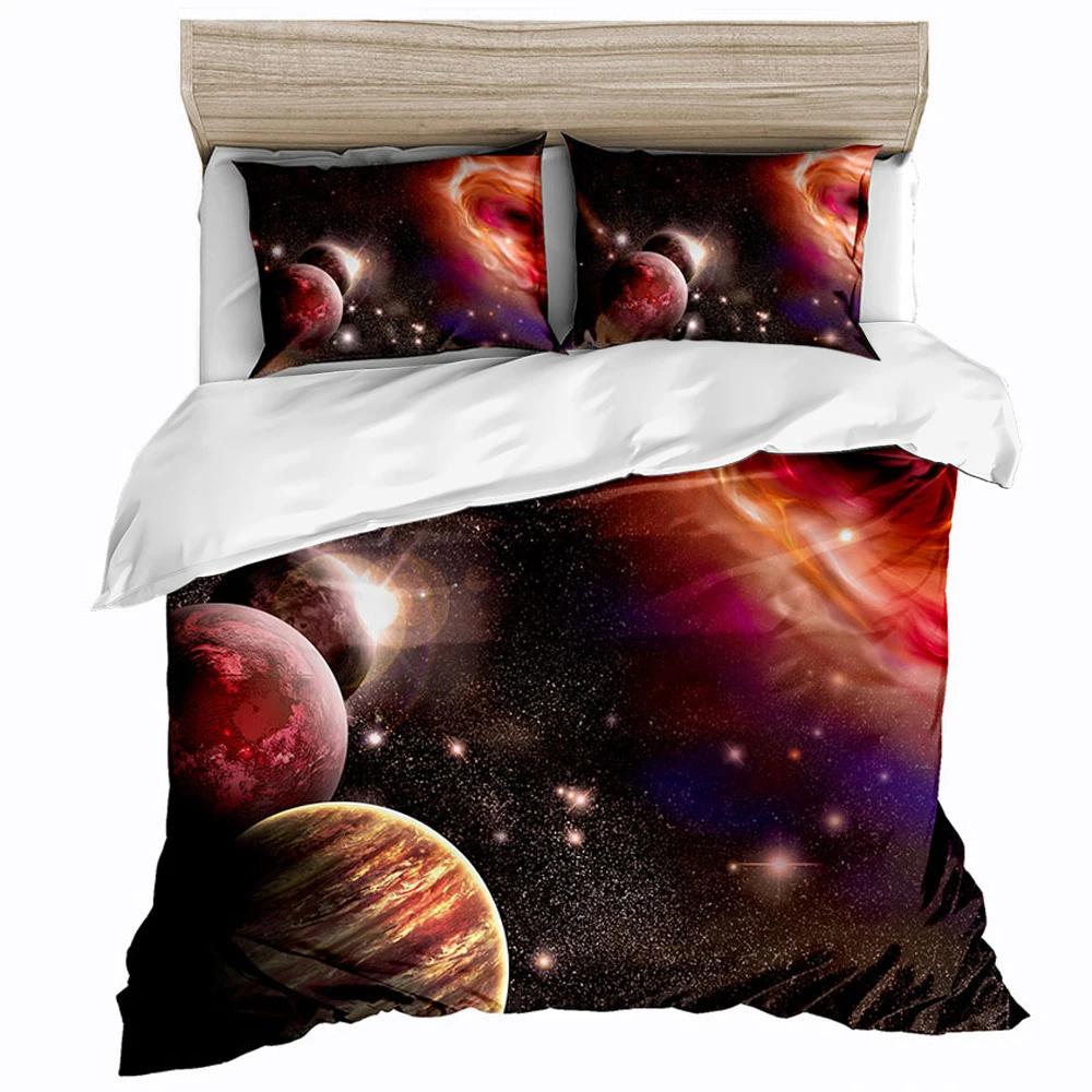 Set cuvertură de pat Galaxy Star 3d Space Star Cu o singură dublă Twin/Queen 2 buc/3 buc Seturi de lenjerie de pat Univers cu tematică în spațiul cosmic