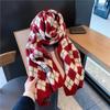 Fashionable Christmas Elk Snowman Scarf Warm Shawl Red Scarf Student Couple Christmas Gift Winter Warm Neck Protection Scarf