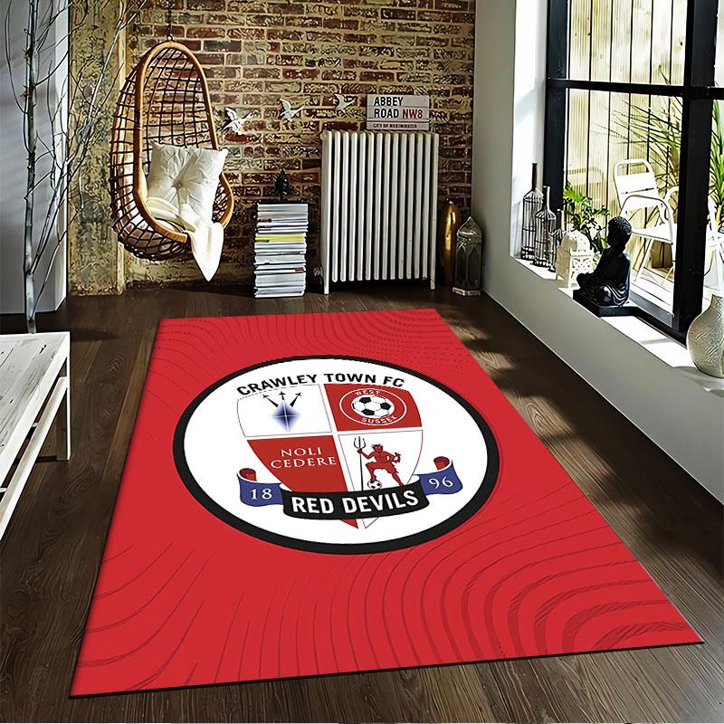 Crawley Town FC Red Carpet Suitable As a Non-slip Mat for the Living Room or Bedroom Sofa