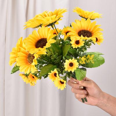1PC Bunch Artificial Sunflower Silk Flower Bouquet For Party Home Decoration Artificial Flower