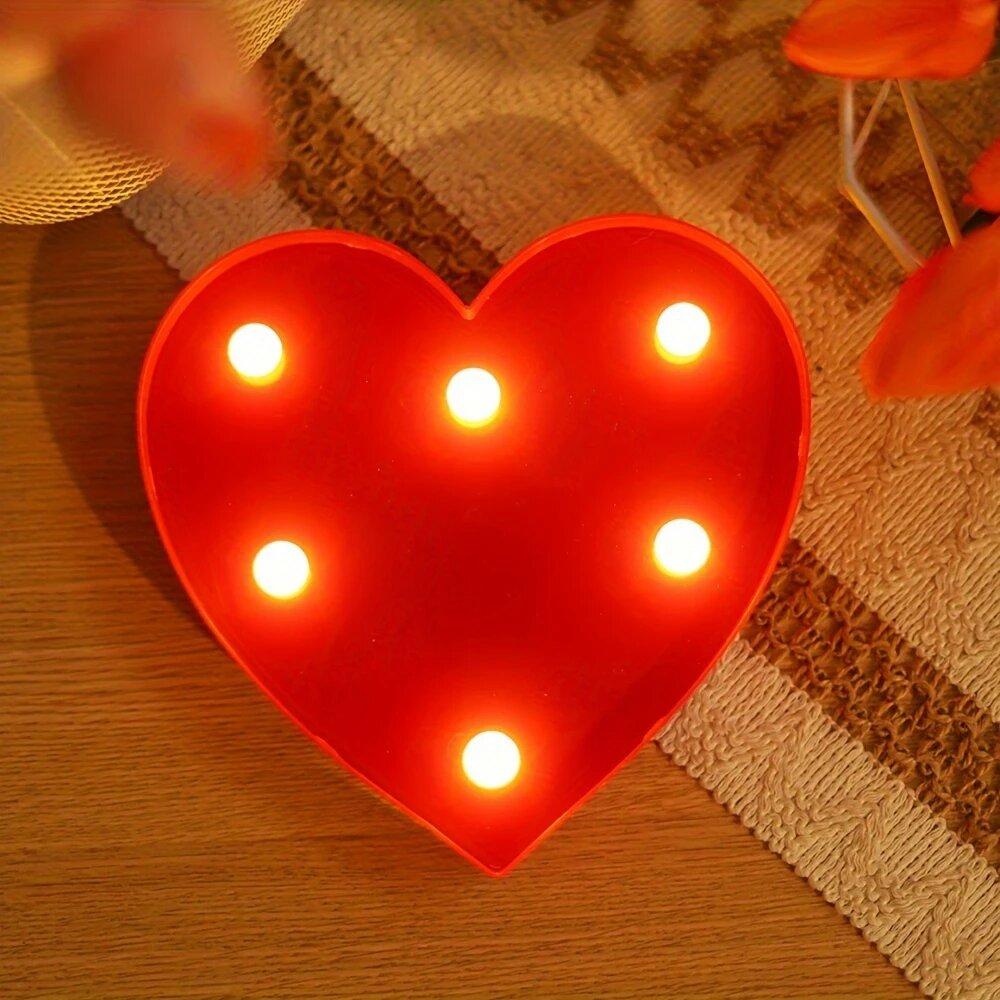 

1 шт. Светодиодный ночник в форме сердца, работающий от батареек, романтические декоративные огни для свадьбы, предложения, дня рождения, вечеринки, фотореквизит