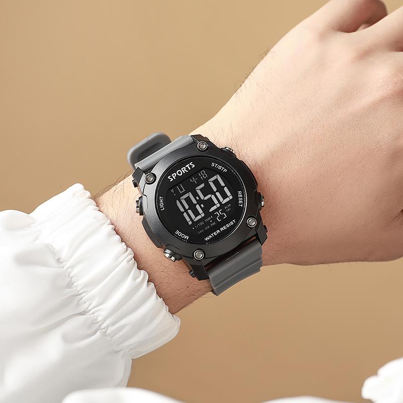 LED Digital Sports Watch: Multifunctional Alarm, Timer, Waterproof for Students & Men