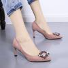 Fashion 2024 New Style Women's High Heels Elegant Sexy Niche Versatile Fine Track Solo Shoe Summer Rubber Upper Work Shoe