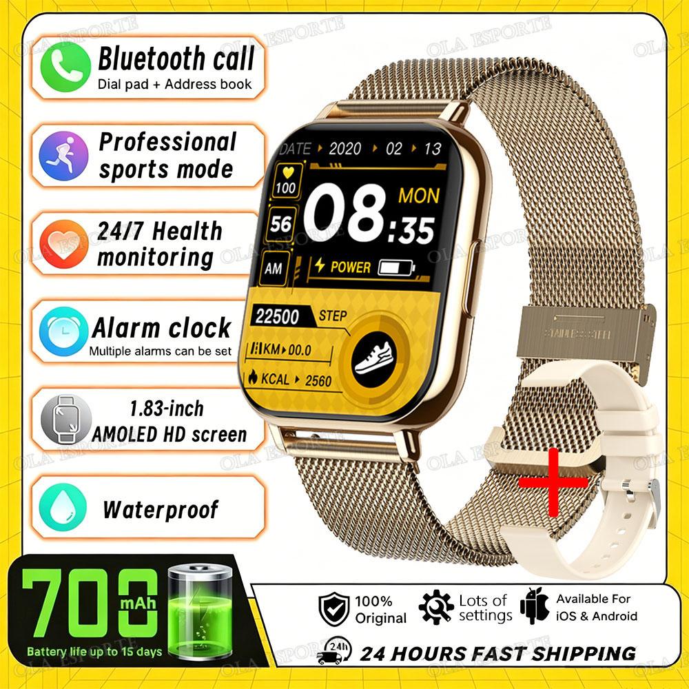 Upgraded Smart Watch Heart Rate Blood Oxygen/Pressure Sleep Monitoring Bluetooth Call Voice Assistant Sport Smartwatch HT30