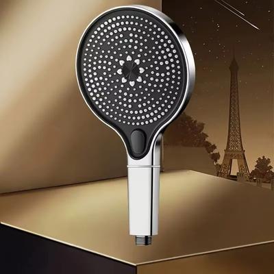 15cm Round High-Pressure Spray Head Water Saving Soft Nozzles Shower Head Set With Filter Easy Install