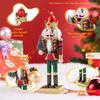 25CM Christmas Nutcracker Scottish Striped Soldier Handcrafted Decoration Christmas New Year Holiday Party Decoration Gift