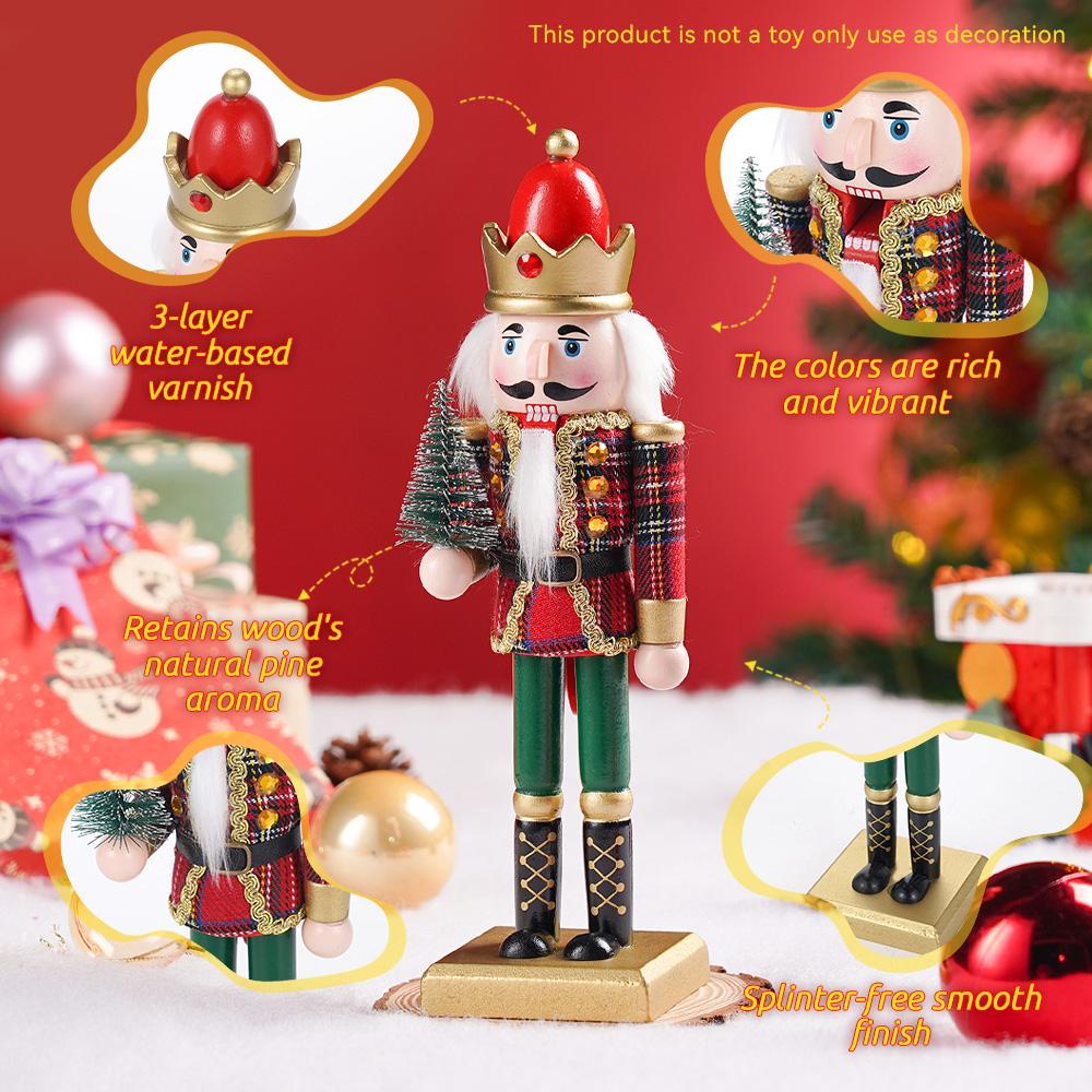 

25CM Christmas Nutcracker Scottish striped soldier Handcrafted Decoration Christmas New Year Holiday Party Decoration Gift