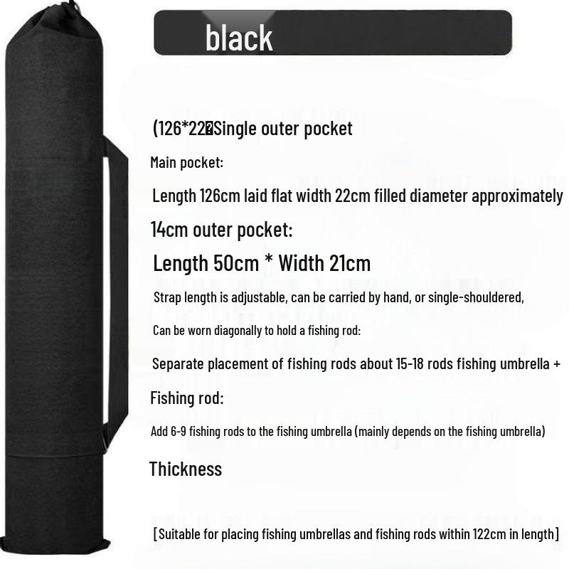 Lightweight Canvas Fishing Gear & Rod Storage Bag with Umbrella Holder