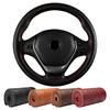 Potah na volant do auta pravá kůže DIY ručně šitá embosovaná hovězí kůže omotávka na volant s jehlovou nití 38 cm